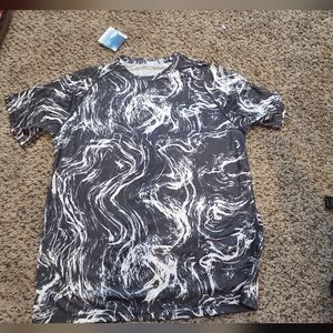 Black and White Swirl Pattern Rash Gaurd